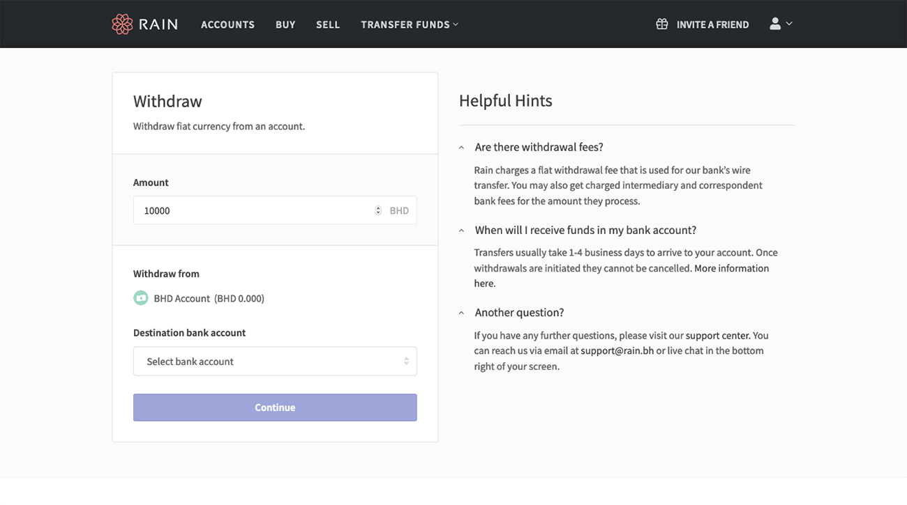 fiat withdrawal page