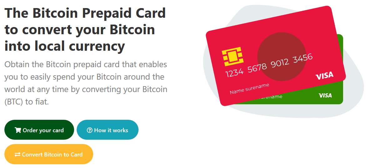 Prepaid bitcoin card