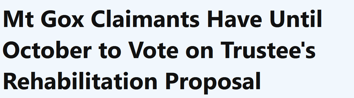 claimants of mtgox hack have til october to vote on proposal