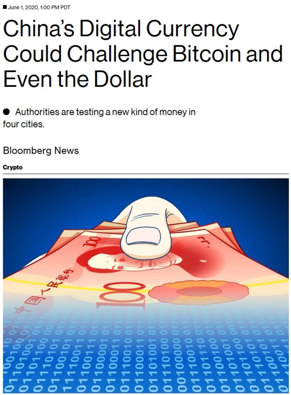china releasing its own digital currency headline