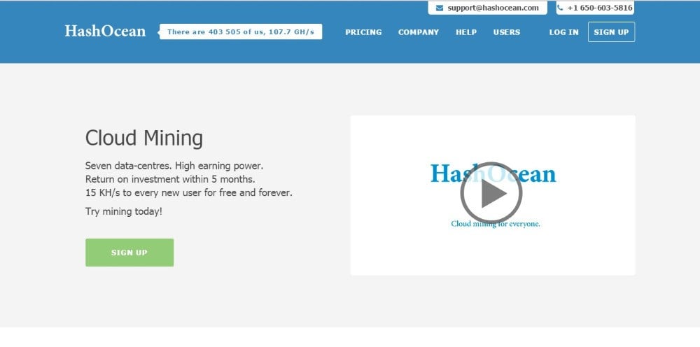 hash ocean home page guarantees returns