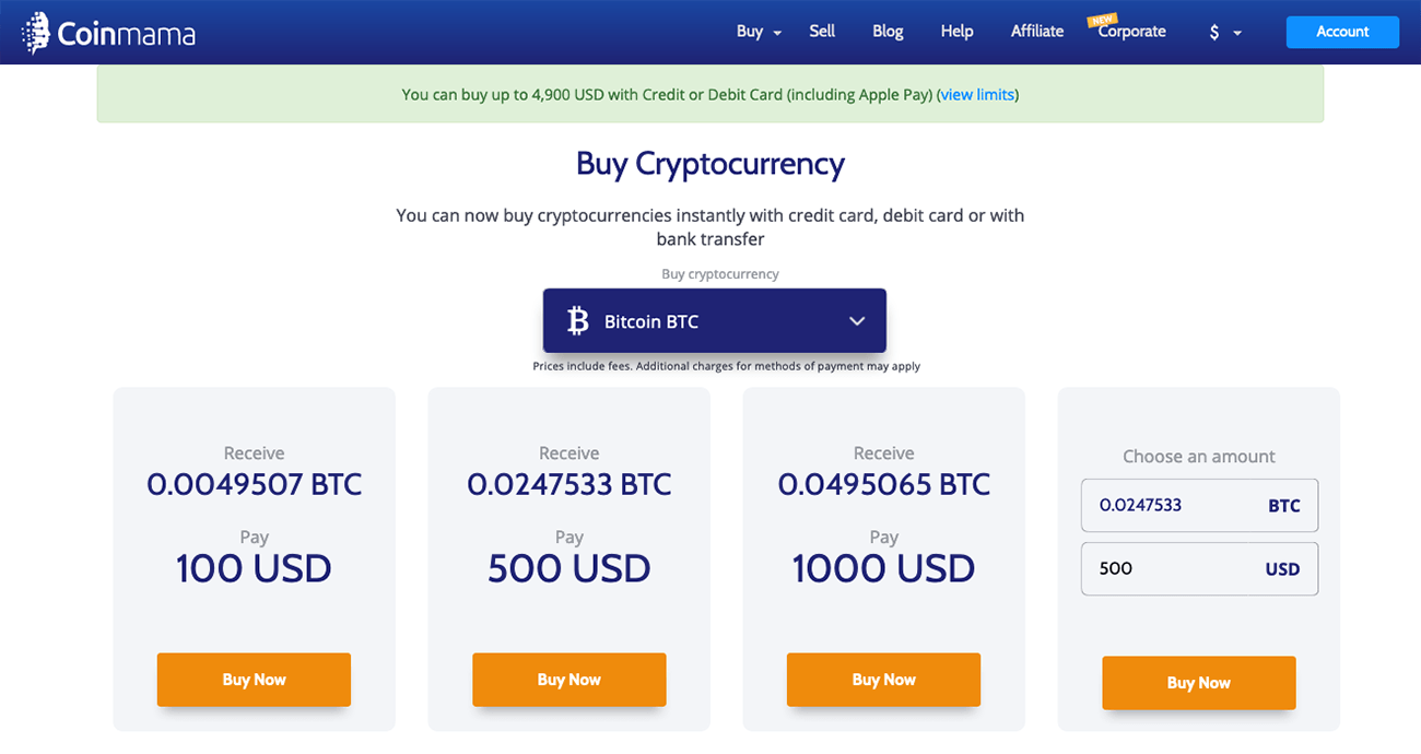 coinmama buy bitcoin homepage