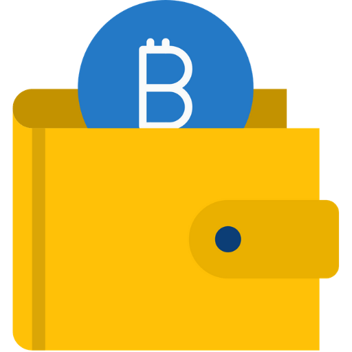 yellow bitcoin wallet icon
