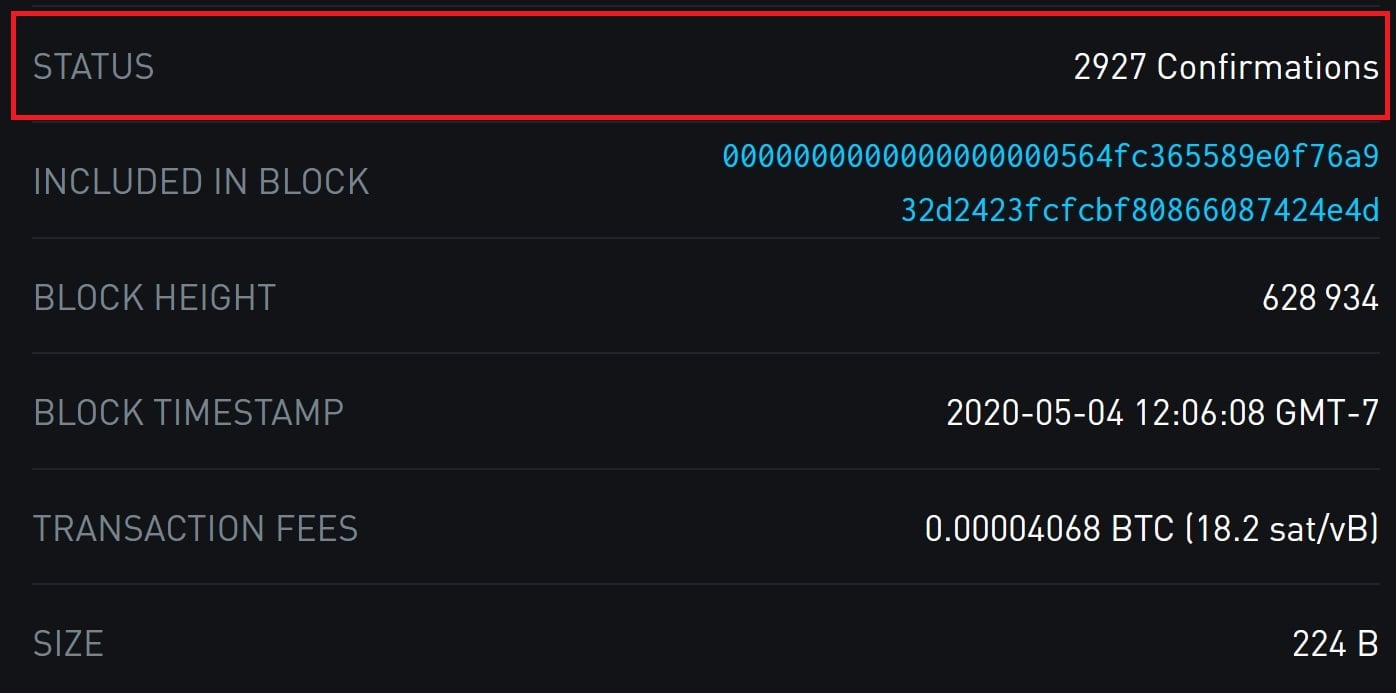 how many confirmations kucoin bcc